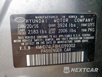 Zdjęcie 13 z 15 samochodu: 2017 HYUNDAI ELANTRA SE VIN:KMHD74LF8HU099302 - miniatura