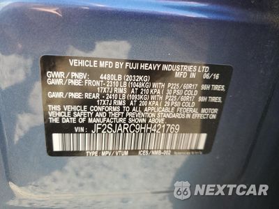 Zdjęcie 13 z 15 samochodu: 2017 SUBARU FORESTER 2.5I LIMITED VIN:JF2SJARC9HH421769 - miniatura
