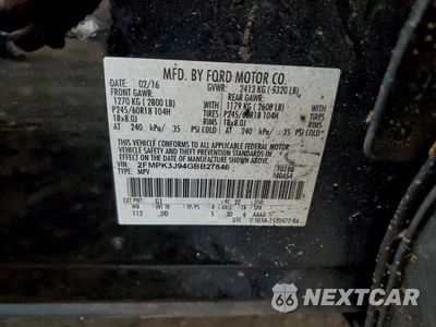 Zdjęcie 13 z 13 samochodu: 2016 FORD EDGE SEL VIN:2FMPK3J94GBB27846 - miniatura