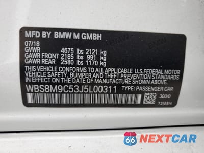 Zdjęcie 12 z 13 samochodu: 2018 BMW M3 VIN:WBS8M9C53J5L00311 - miniatura