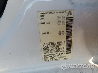 Zdjęcie 12 z 14 samochodu: 2020 NISSAN ALTIMA SR VIN:1N4BL4CV0LN310869 - miniatura