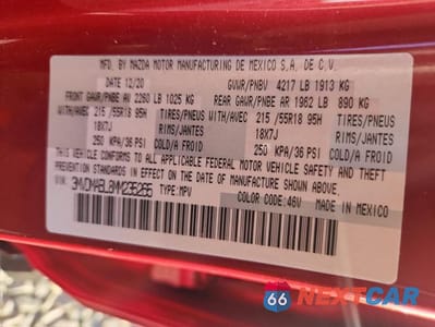 Zdjęcie 14 z 14 samochodu: 2021 MAZDA CX-30 SELECT VIN:3MVDMABL8MM235265 - miniatura