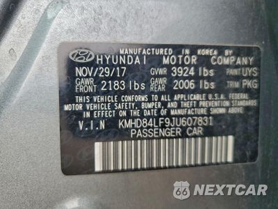 Zdjęcie 12 z 12 samochodu: 2018 HYUNDAI ELANTRA SEL VIN:KMHD84LF9JU607831 - miniatura