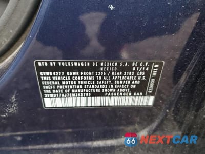 Zdjęcie 12 z 12 samochodu: 2014 VOLKSWAGEN JETTA SE VIN:3VWD17AJ7EM262789 - miniatura
