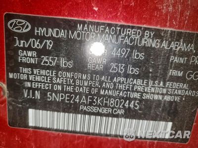 Zdjęcie 14 z 14 samochodu: 2019 HYUNDAI SONATA SE VIN:5NPE24AF3KH802445 - miniatura
