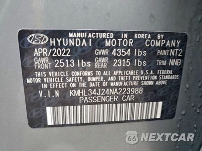 Zdjęcie 12 z 15 samochodu: 2022 HYUNDAI SONATA LIMITED VIN:KMHL34J24NA223988 - miniatura