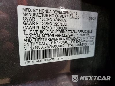 Zdjęcie 12 z 15 samochodu: 2022 ACURA ILX PREMIUM A-SPEC VIN:19UDE2F89NA006460 - miniatura