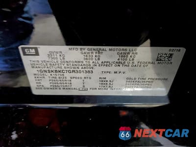 Zdjęcie 13 z 13 samochodu: 2016 CHEVROLET TAHOE K1500 LT VIN:1GNSKBKC7GR301383 - miniatura