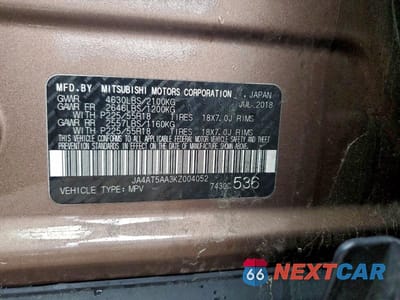 Zdjęcie 13 z 13 samochodu: 2019 MITSUBISHI ECLIPSE CROSS SE VIN:JA4AT5AA3KZ004052 - miniatura