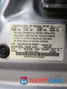 Zdjęcie 13 z 15 samochodu: 2003 NISSAN SENTRA GXE VIN:3N1CB51AX3L556869 - miniatura