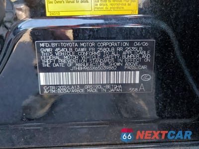 Zdjęcie 12 z 14 samochodu: 2006 LEXUS GS 300 VIN:JTHBH96SX65039882 - miniatura