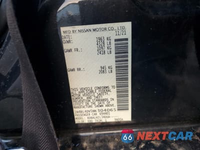 Zdjęcie 12 z 14 samochodu: 2022 NISSAN ALTIMA SV VIN:1N4BL4DV5NN304065 - miniatura