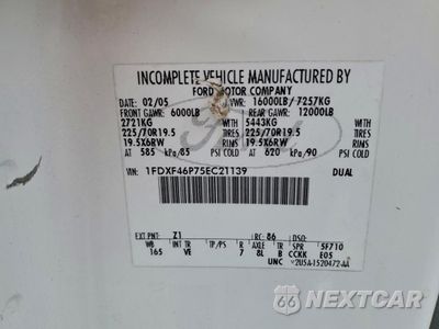 Zdjęcie 13 z 13 samochodu: 2005 FORD F450 SUPER DUTY VIN:1FDXF46P75EC21139 - miniatura