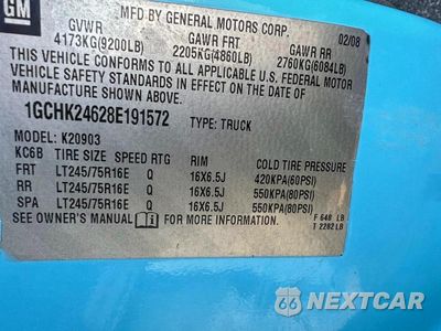 Zdjęcie 10 z 10 samochodu: 2008 CHEVROLET SILVERADO K2500 HEAVY DUTY VIN:1GCHK24628E191572 - miniatura