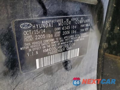 Zdjęcie 13 z 13 samochodu: 2015 HYUNDAI ELANTRA GT VIN:KMHD35LH9FU237316 - miniatura