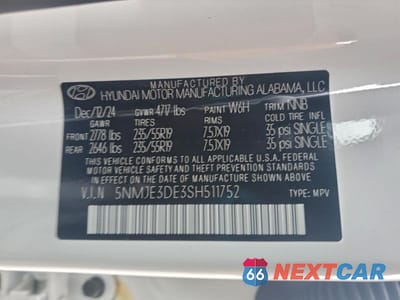Zdjęcie 12 z 12 samochodu: 2025 HYUNDAI TUCSON LIMITED VIN:5NMJE3DE3SH511752 - miniatura