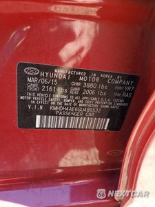 Zdjęcie 13 z 13 samochodu: 2016 HYUNDAI ELANTRA SE VIN:KMHDH4AE6GU489532 - miniatura