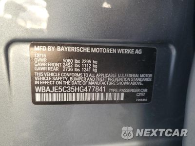 Zdjęcie 12 z 14 samochodu: 2017 BMW 540 I VIN:WBAJE5C35HG477841 - miniatura