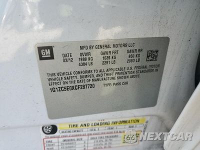 Zdjęcie 12 z 12 samochodu: 2012 CHEVROLET MALIBU 1LT VIN:1G1ZC5E0XCF287720 - miniatura
