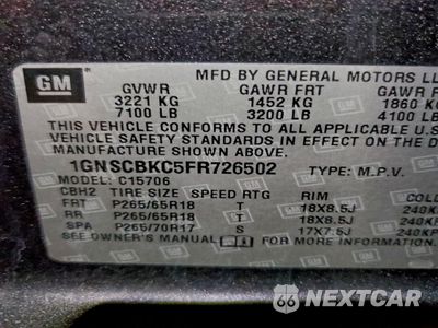 Zdjęcie 12 z 12 samochodu: 2015 CHEVROLET TAHOE C150 VIN:1GNSCBKC5FR726502 - miniatura