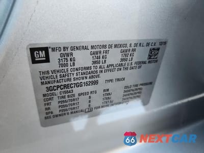 Zdjęcie 12 z 12 samochodu: 2016 CHEVROLET SILVERADO C1500 LT VIN:3GCPCREC7GG162999 - miniatura