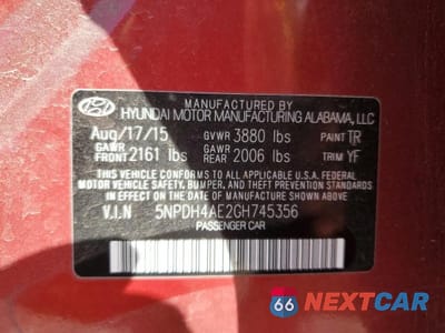 Zdjęcie 12 z 12 samochodu: 2016 HYUNDAI ELANTRA SE VIN:5NPDH4AE2GH745356 - miniatura