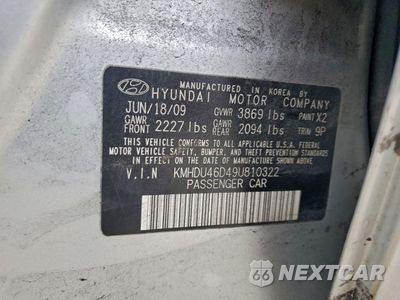 Zdjęcie 12 z 12 samochodu: 2009 HYUNDAI ELANTRA GLS VIN:KMHDU46D49U810322 - miniatura