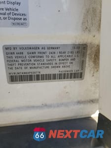 Zdjęcie 12 z 12 samochodu: 2010 VOLKSWAGEN PASSAT KOMFORT VIN:WVWJM7AN6AP028776 - miniatura