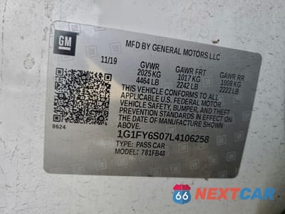 Zdjęcie 12 z 14 samochodu: 2020 CHEVROLET BOLT EV LT VIN:1G1FY6S07L4106258 - miniatura