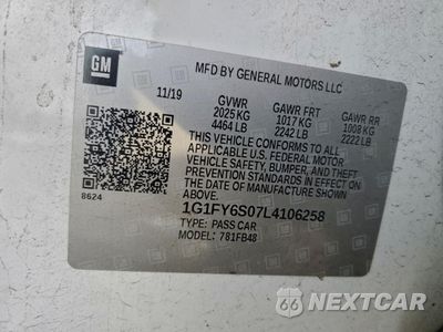 Zdjęcie 12 z 14 samochodu: 2020 CHEVROLET BOLT EV LT VIN:1G1FY6S07L4106258 - miniatura