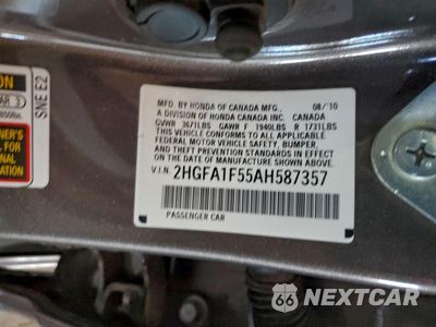 Zdjęcie 12 z 14 samochodu: 2010 HONDA CIVIC LX VIN:2HGFA1F55AH587357 - miniatura