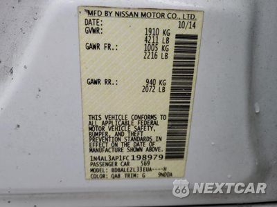 Zdjęcie 13 z 13 samochodu: 2015 NISS ALTIMA VIN:1N4AL3AP1FC198979 - miniatura