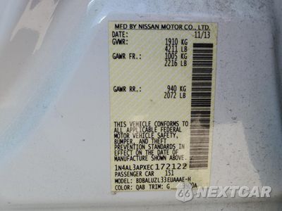 Zdjęcie 12 z 12 samochodu: 2014 NISSAN ALTIMA 2.5 VIN:1N4AL3APXEC172122 - miniatura