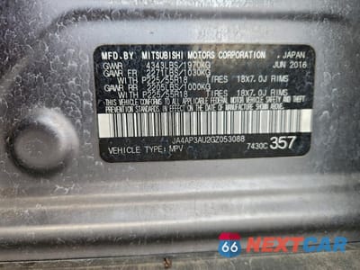Zdjęcie 12 z 14 samochodu: 2016 MITSUBISHI OUTLANDER SPORT ES VIN:JA4AP3AU2GZ053088 - miniatura