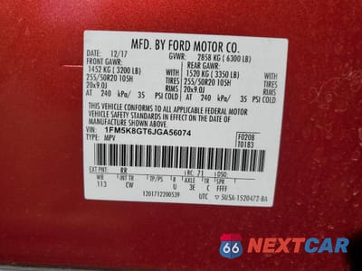 Zdjęcie 13 z 13 samochodu: 2018 FORD EXPLORER SPORT VIN:1FM5K8GT6JGA56074 - miniatura