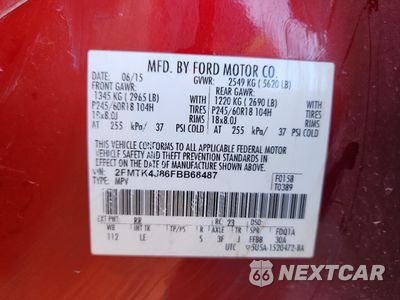 Zdjęcie 13 z 15 samochodu: 2015 FORD EDGE SEL VIN:2FMTK4J86FBB68487 - miniatura