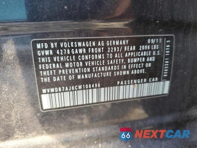 Zdjęcie 12 z 12 samochodu: 2012 VOLKSWAGEN GOLF VIN:WVWDB7AJ6CW106496 - miniatura