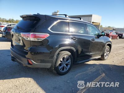 Trzecie zdjęcie samochodu z tyłu: 2014 TOYOTA HIGHLANDER XLE VIN:5TDJKRFH8ES016273 - miniatura