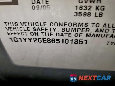 Zdjęcie 13 z 13 samochodu: 2006 CHEVROLET CORVETTE Z06 VIN:1G1YY26E865101351 - miniatura