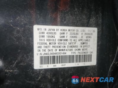Zdjęcie 13 z 13 samochodu: 2006 ACURA TSX VIN:JH4CL96946C001494 - miniatura