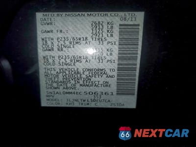 Zdjęcie 13 z 13 samochodu: 2014 INFINITI QX60 VIN:5N1AL0MM4EC506361 - miniatura