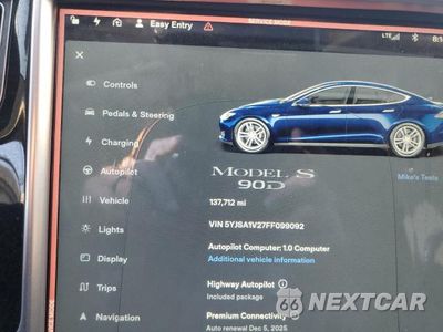 Zdjęcie 9 z 13 samochodu: 2015 TESLA MODEL S 90D VIN:5YJSA1V27FF099092 - miniatura