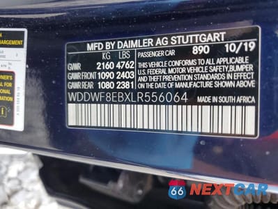 Zdjęcie 12 z 12 samochodu: 2020 MERCEDES-BENZ C 300 4MATIC VIN:WDDWF8EBXLR556064 - miniatura