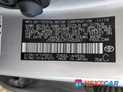 Zdjęcie 13 z 13 samochodu: 2015 TOYOTA PRIUS VIN:JTDKN3DU7F0430061 - miniatura