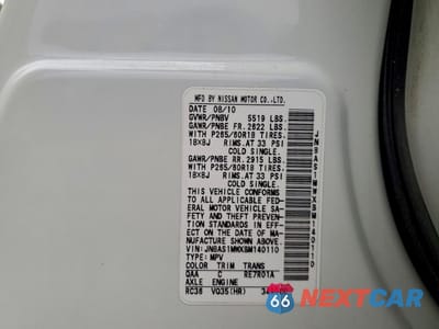 Zdjęcie 14 z 16 samochodu: 2011 INFINITI FX35 VIN:JN8AS1MWXBM140110 - miniatura