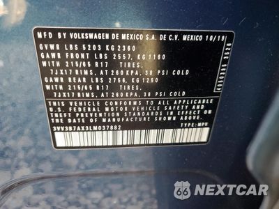 Zdjęcie 14 z 15 samochodu: 2020 VOLKSWAGEN TIGUAN SE VIN:3VV3B7AX3LM037882 - miniatura