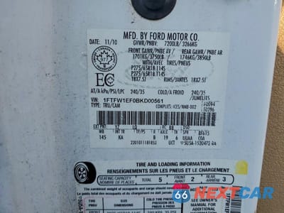 Zdjęcie 12 z 12 samochodu: 2011 FORD F-150 SUPERCREW VIN:1FTFW1EF0BKD00561 - miniatura