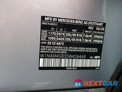Zdjęcie 13 z 13 samochodu: 2025 MERCEDES-BENZ GLB 250 VIN:W1N4M4GB3SW426469 - miniatura