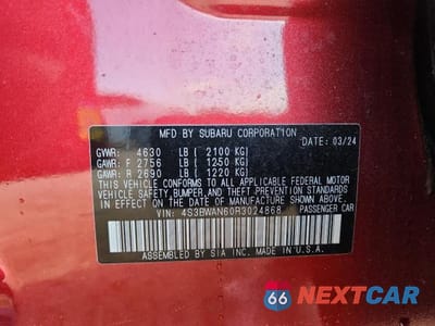 Zdjęcie 13 z 13 samochodu: 2024 SUBARU LEGACY LIMITED VIN:4S3BWAN60R3024868 - miniatura