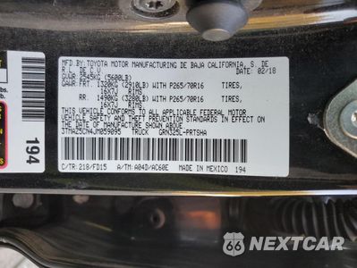 Zdjęcie 12 z 14 samochodu: 2018 TOYOTA TACOMA DOUBLE CAB VIN:3TMAZ5CN4JM059095 - miniatura